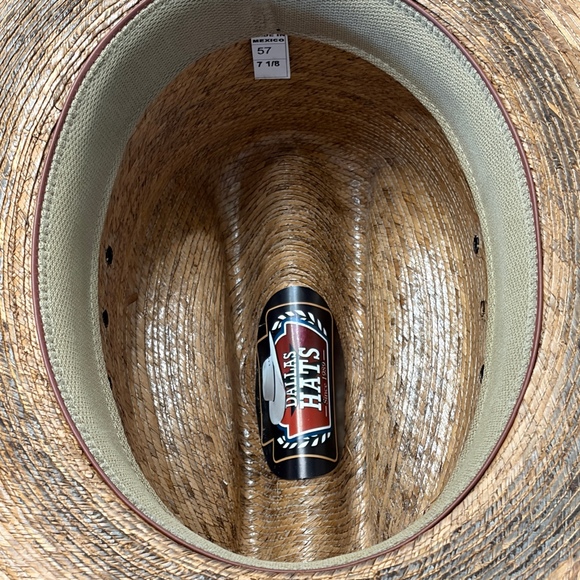 Dallas Rustic Finish Straw Cowboy Hat size 7 1/8